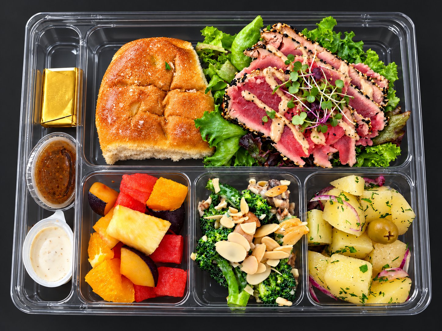 Boîte à lunch VIP avec poulet et salades